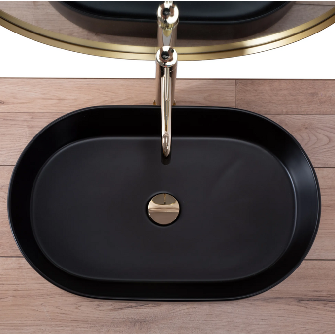 Раковина Rea Nadia Black Matt REA-U1062 (61x38 см, чорна матова, чаша), Доступні розміри: 61 x 38, Колір виробника: чорний матовий, фото , изображение 4