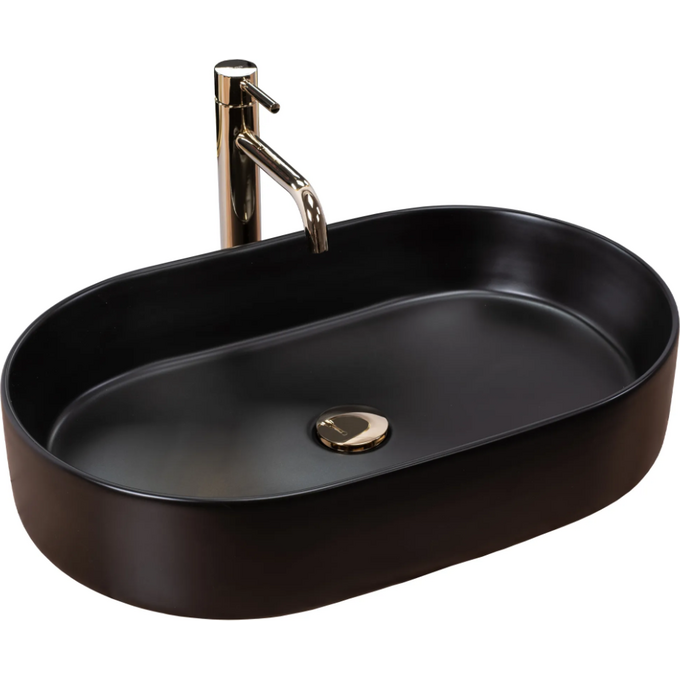 Раковина Rea Nadia Black Matt REA-U1062 (61x38 см, чорна матова, чаша), Доступні розміри: 61 x 38, Колір виробника: чорний матовий, фото 