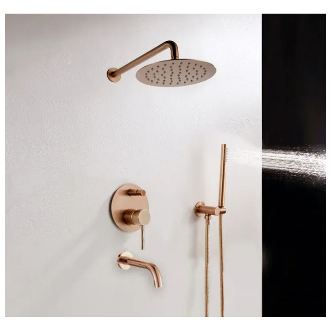 Душова система прихованого монтажу Rea Lungo Rose Gold REA-P6610 (рожеве золото, з виливом), Колір виробника: рожеве золото, фото , изображение 2