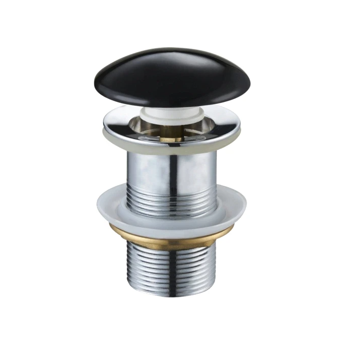 Донний клапан Mexen Klik-Klak Black MEX-79910-75 (чорна глянсова кераміка, без переливу), Колір виробника: чорна глянцева кераміка, фото 