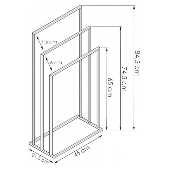 Рушникотримач Yoka Lonia3 Black P.LONIA3-BLK (чорний, потрійний), фото , изображение 7