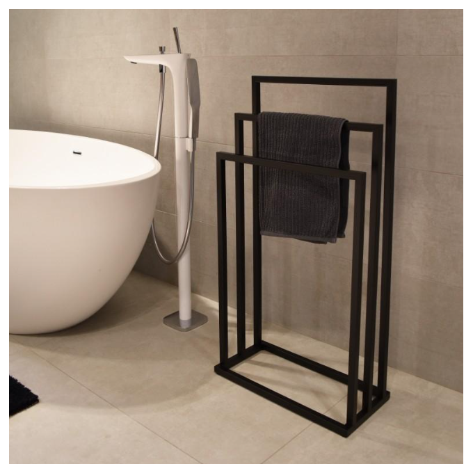 Рушникотримач Yoka Lonia3 Black P.LONIA3-BLK (чорний, потрійний), фото , изображение 3