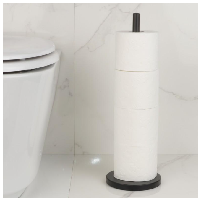 Стійка для туалетного паперу Yoka SP1 Black P.SP1-BLK (чорна), Колір виробника: чорний, фото , изображение 2