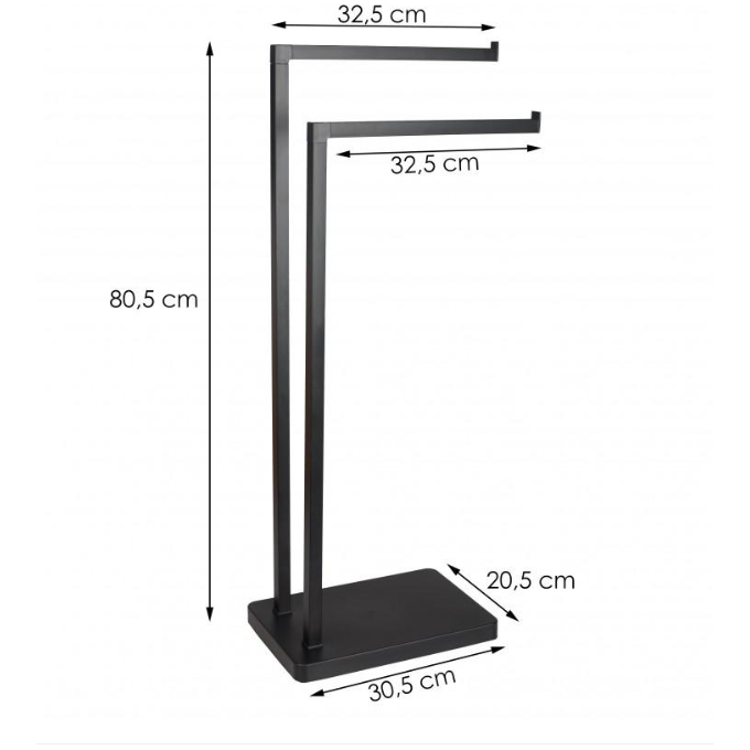 Рушникотримач Yoka Roki Black P.ROKI-BLK (чорний, подвійний), фото , изображение 6