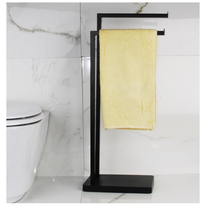 Рушникотримач Yoka Roki Black P.ROKI-BLK (чорний, подвійний), фото , изображение 3