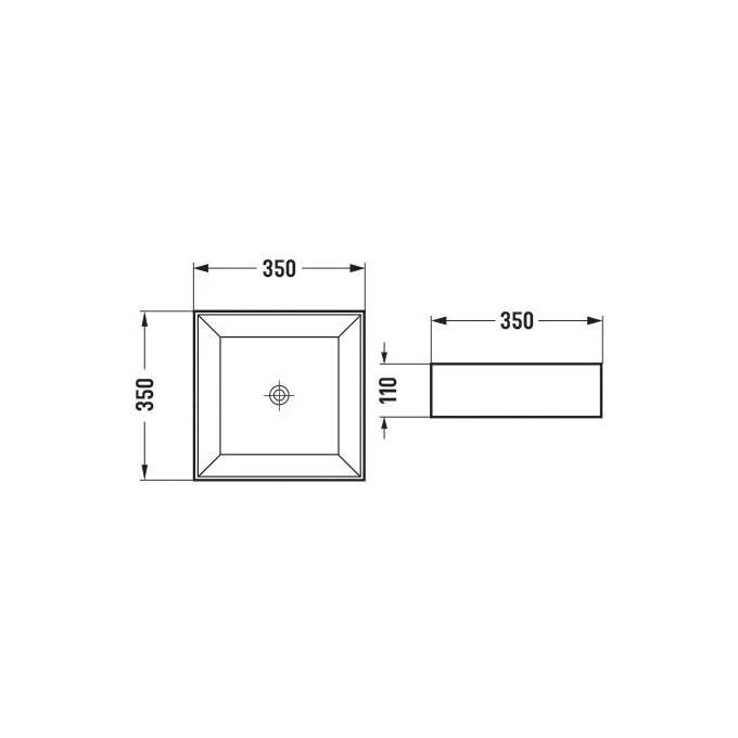 Раковина Mexen Goya Black Matt MEX-22183585 (35x35 см, черная матовая), Доступные размеры: 35 x 35, Цвет производителя: черный матовый, фото 2