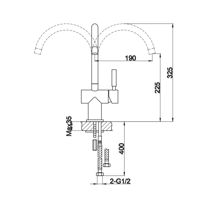 Смеситель для кухни Kohlman Roxin Chrome QB140R, фото 2