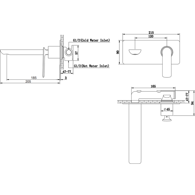 Змішувач прихованого монтажу для умивальника Kohlman Experience Gold QW185EGD (золотий, внутрішня частина в комплекті), Колір виробника: золото, фото , изображение 3