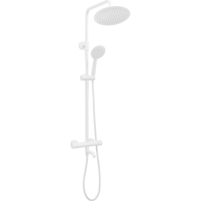 Термостатична душова система Rea Lungo White REA-P6608 (біла, з виливом), Колір виробника: білий, фото 