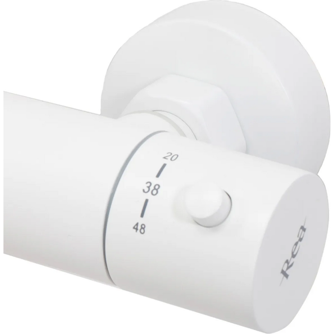 Термостатична душова система Rea Lungo White REA-P6608 (біла, з виливом), Колір виробника: білий, фото , изображение 5