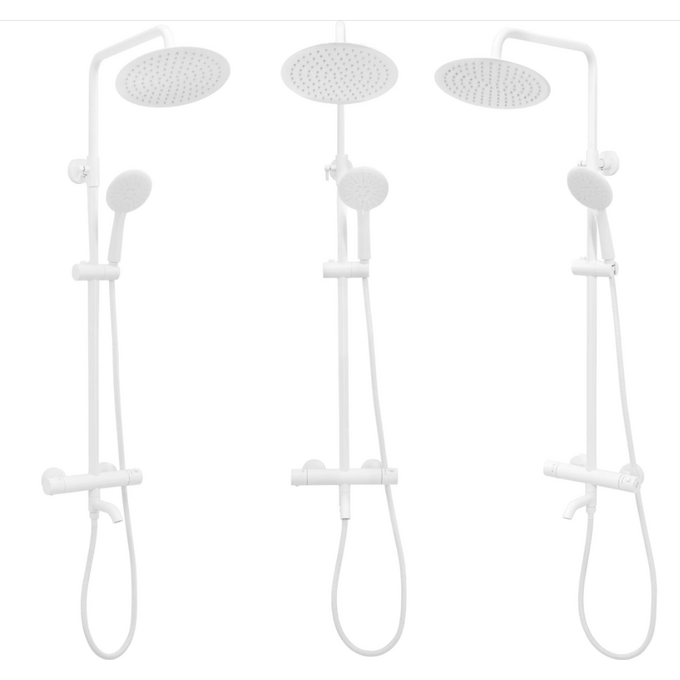 Термостатична душова система Rea Lungo White REA-P6608 (біла, з виливом), Колір виробника: білий, фото , изображение 2