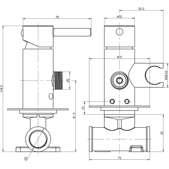 Гигиенический душ со смесителем Kohlman Axel Chrom QW135A, Цвет производителя: хром, фото 2