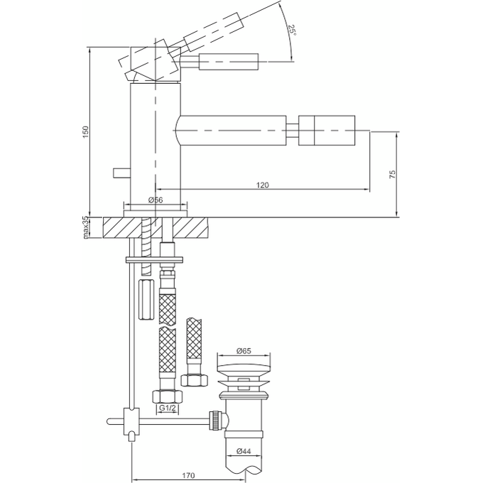 Смеситель для биде Kohlman Roxin Chrome QB130R, Цвет производителя: хром, фото 2