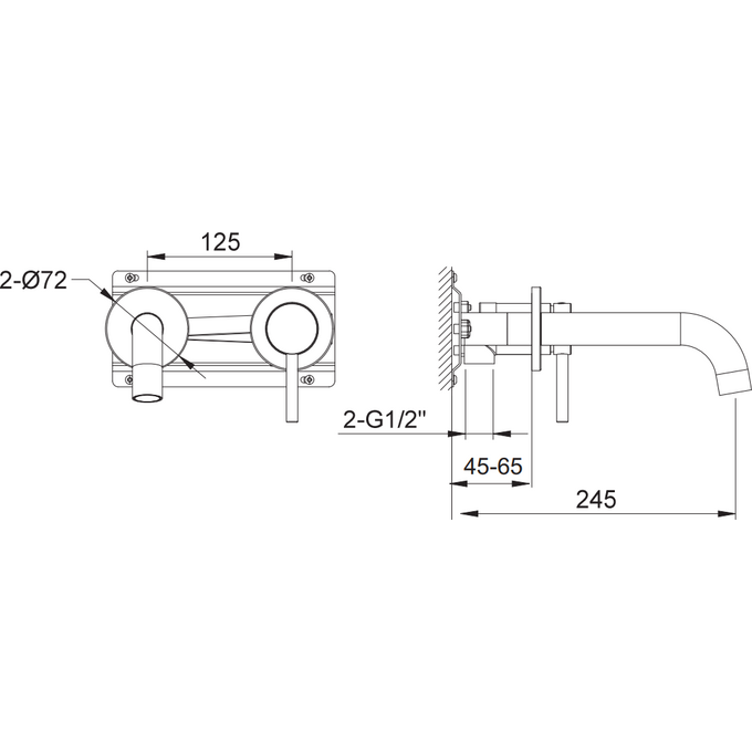 Смеситель скрытого монтажа для умывальника Kohlman Axel Chrome QW180A (внутренняя часть в комплекте), Цвет производителя: хром, фото 2