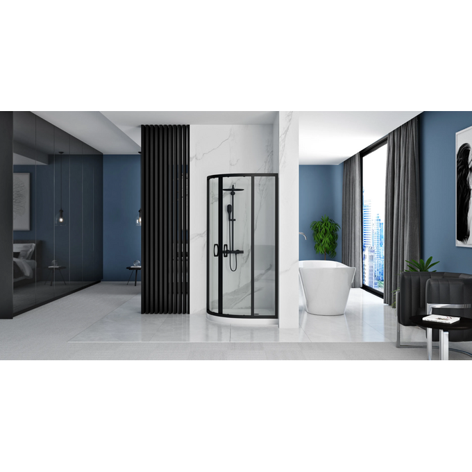 Душевая кабина Rea Look Black REA-K7902 (80x80 см, стекло прозрачное, профиль черный матовый), Доступные размеры: 80 x 80, Цвет производителя: черный матовый, фото 3