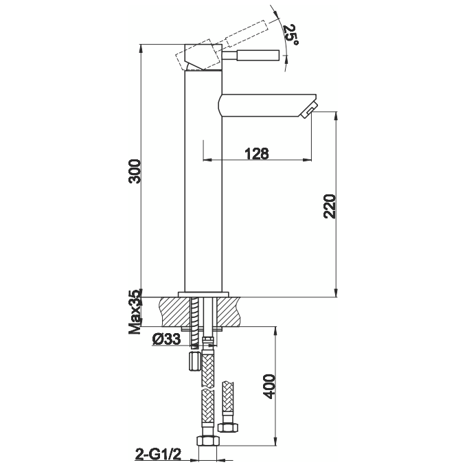 Змішувач для раковини Kohlman Roxin Black QB170RB (чорний, високий), Колір виробника: чорний, фото , изображение 3