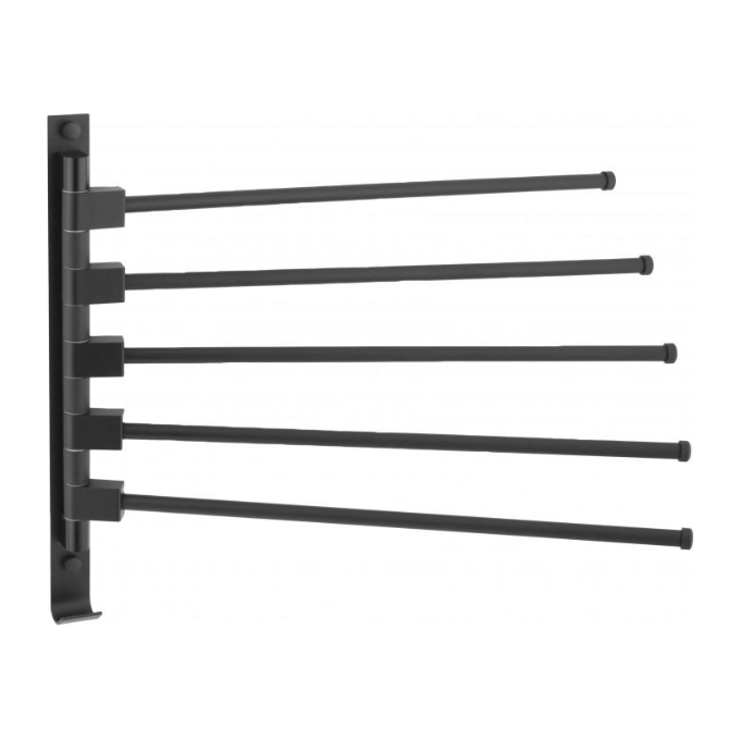 Рушникотримач Yoka Kamer Black CH.KAMER-BLK (чорний, п'ятірний, поворотний), фото 