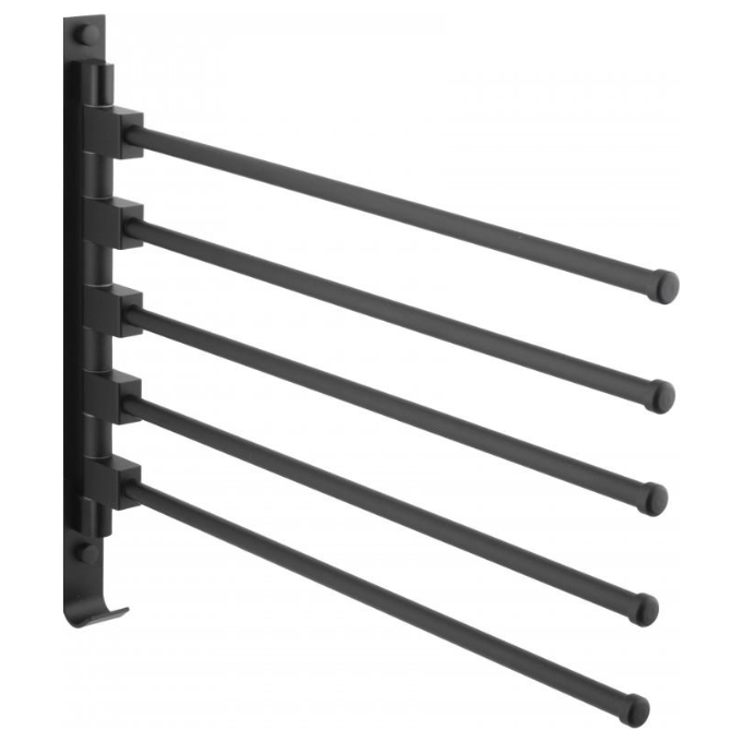 Рушникотримач Yoka Kamer Black CH.KAMER-BLK (чорний, п'ятірний, поворотний), фото , изображение 6