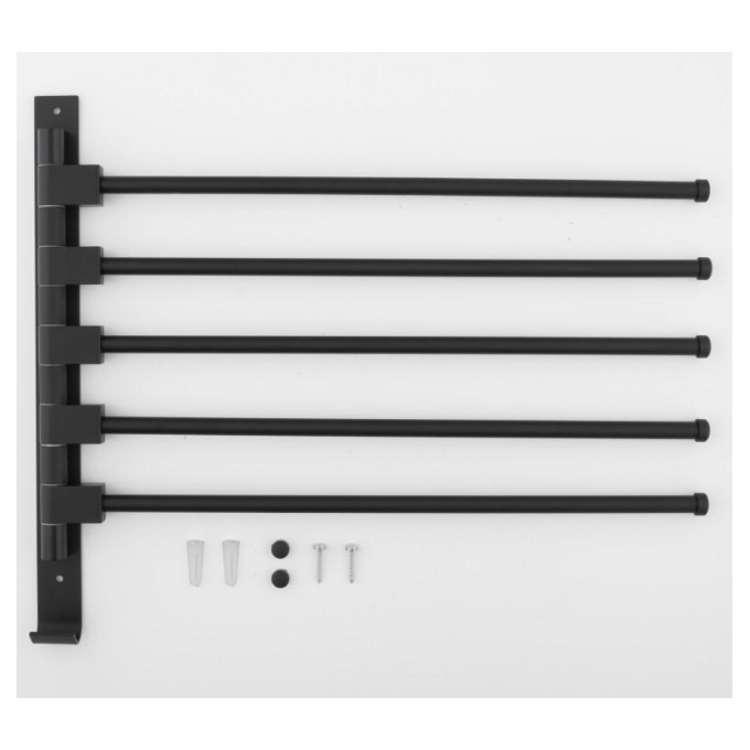 Рушникотримач Yoka Kamer Black CH.KAMER-BLK (чорний, п'ятірний, поворотний), фото , изображение 5