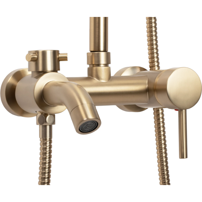 Душова система Rea Luis Brushed Gold REA-P7051 (брашована золота, з виливом), фото , изображение 7