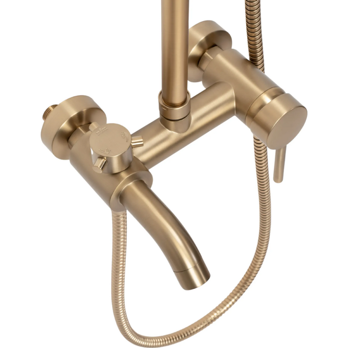 Душова система Rea Luis Brushed Gold REA-P7051 (брашована золота, з виливом), фото , изображение 8