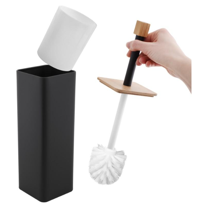 Йоржик для унітазу Yoka Amba Black/Bamboo PD.AMBA-BLK (чорний/бамбук, підлоговий), Колір виробника: чорний, бамбук, фото , изображение 5