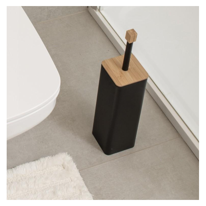 Йоржик для унітазу Yoka Amba Black/Bamboo PD.AMBA-BLK (чорний/бамбук, підлоговий), Колір виробника: чорний, бамбук, фото , изображение 2