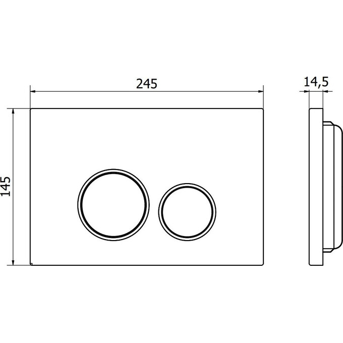 Клавиша смыва Mexen Fenix 05 Chrome Matt MEX-600502 (сатин), Цвет производителя: сатин (хром матовый), фото 4