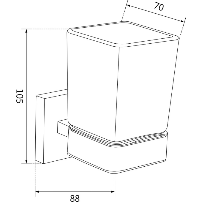 Стакан для зубных щеток Mexen Vox Chrome MEX-707038-00 (настенный), Цвет производителя: хром, фото 2