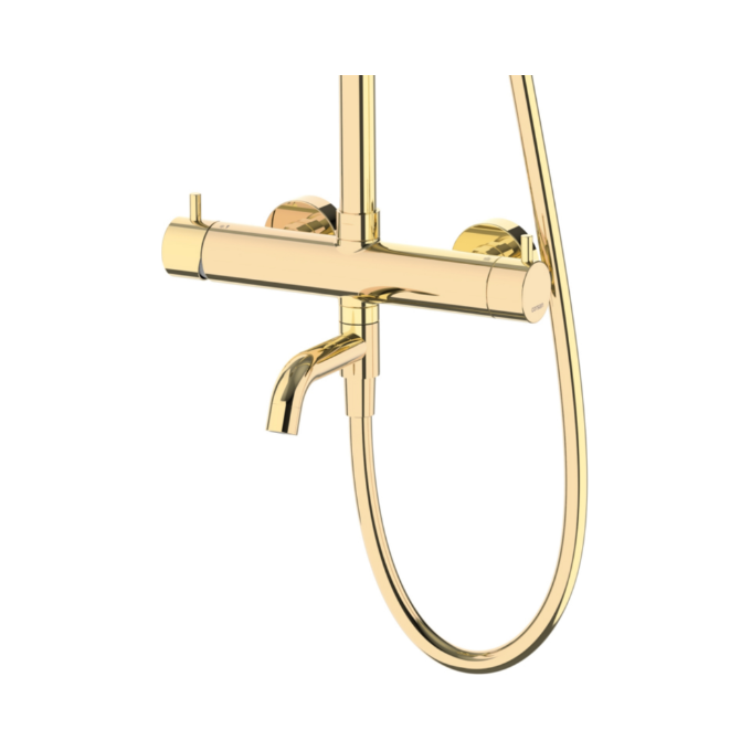 Душевая система Corsan Lugo Gold CMN01MGLW (золотая, с изливом), фото 4
