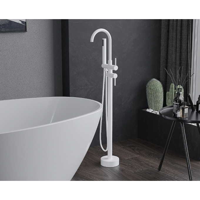Смеситель для ванны Mexen Alma White MEX-75033-20 (белый матовый, напольный), Цвет производителя: белый матовый, фото 2