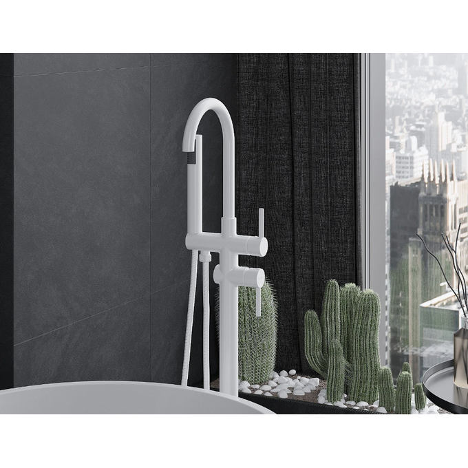 Смеситель для ванны Mexen Alma White MEX-75033-20 (белый матовый, напольный), Цвет производителя: белый матовый, фото 3