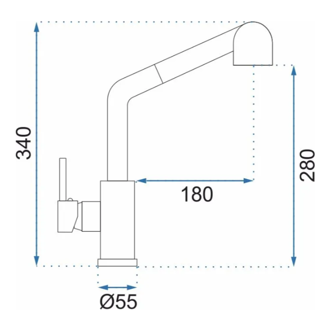 Змішувач для кухні Rea Troy Black REA-B6300 (чорний матовий, з висувною лійкою), Колір виробника: чорний матовий, фото , изображение 7