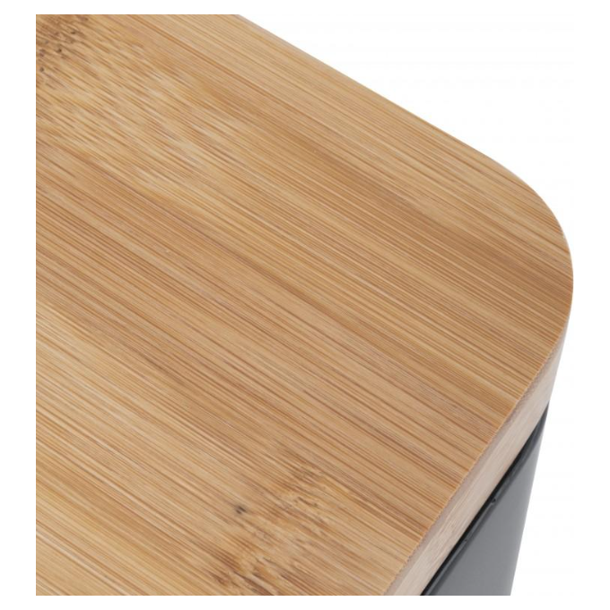 Ведро для мусора Yoka Sido Black/Bamboo CH.SIDO-BLK (черное/бамбук, 3 л, с педалью и крышкой), фото 5