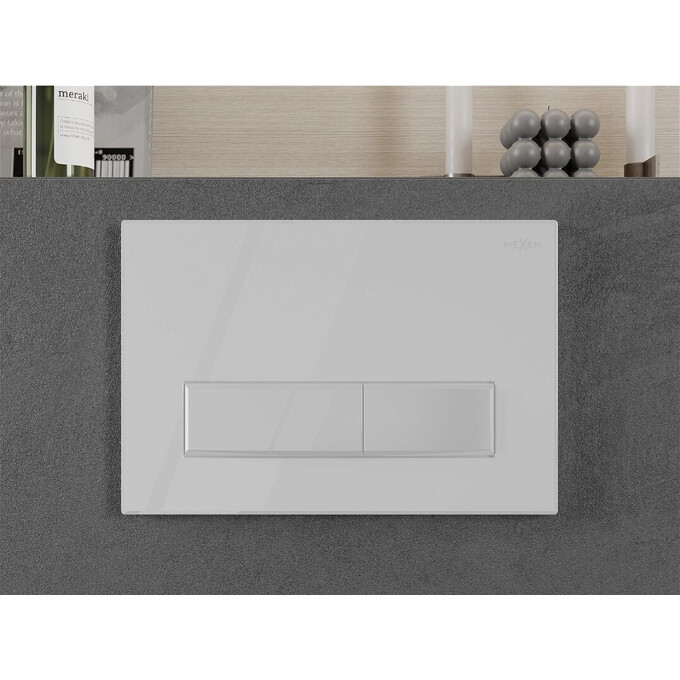 Клавіша змиву Mexen Fenix 09 White MEX-600900 (біла глянсова), Колір виробника: білий глянець, фото , изображение 2