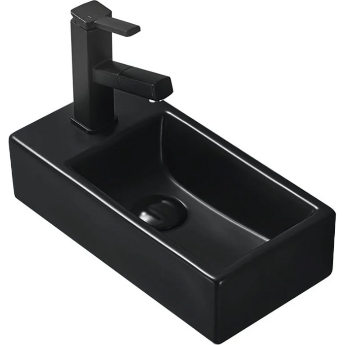 Раковина Mexen Inez 40 Black MEX-21484085R (41x21 см, черная матовая, правая чаша), Доступные размеры: 40 x 20 R, Цвет производителя: черный матовый, фото 