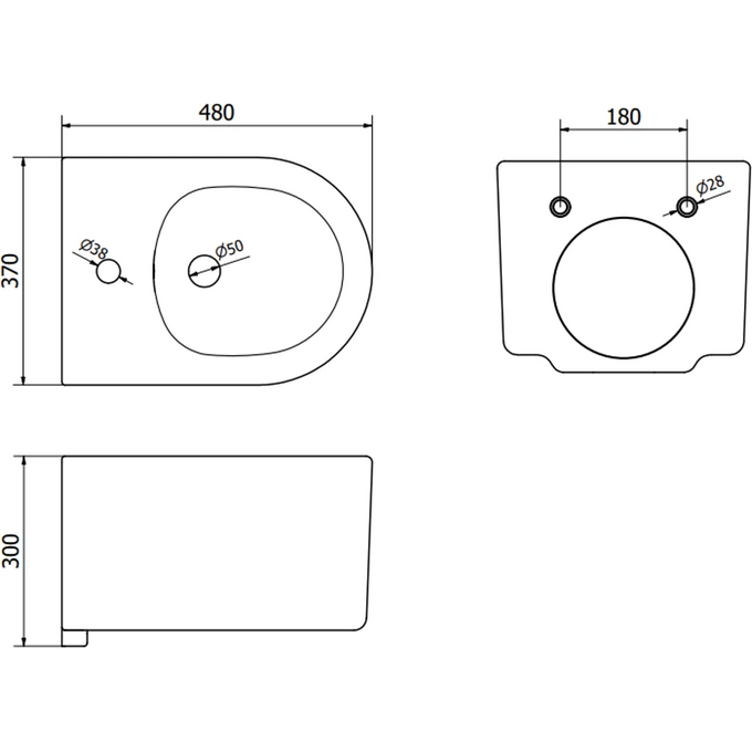 Биде подвесное Mexen Sofia Black Matt MEX-35544885 (черное матовое), фото 3