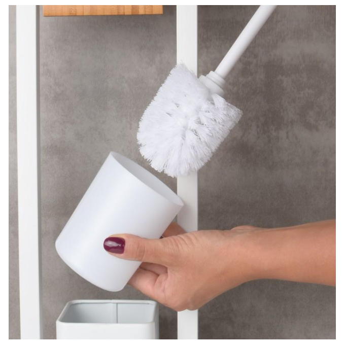 Стійка для аксесуарів Yoka Barca White/Bamboo PD.BARCA-WHT (біла/бамбук), Колір виробника: білий, бамбук, фото , изображение 3