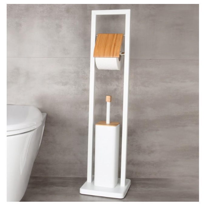 Стійка для аксесуарів Yoka Barca White/Bamboo PD.BARCA-WHT (біла/бамбук), Колір виробника: білий, бамбук, фото , изображение 2