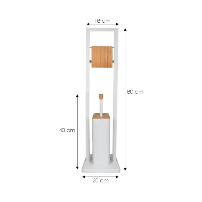 Стійка для аксесуарів Yoka Barca White/Bamboo PD.BARCA-WHT (біла/бамбук), Колір виробника: білий, бамбук, фото , изображение 7