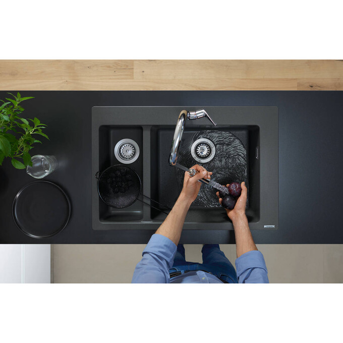 Мийка для кухні Hansgrohe S51 S510-F635 Built-in sink Stone Grey 43315290 (77x51 см, сірий камінь), Доступні розміри: 77x51, Колір виробника: сірий камінь, фото , изображение 2