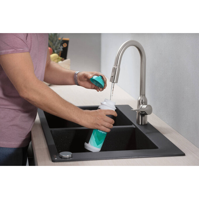 Мийка для кухні Hansgrohe S51 S510-F770 Built-in sink Graphite Black 43316170 (88x51 см, чорна графітова), фото , изображение 4