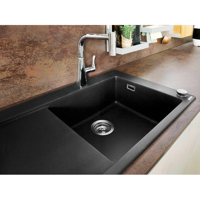 Мойка для кухни Hansgrohe S51 S514-F450 Built-in sink Graphite Black 43314170 (105x51 см, черная графитовая), фото 2