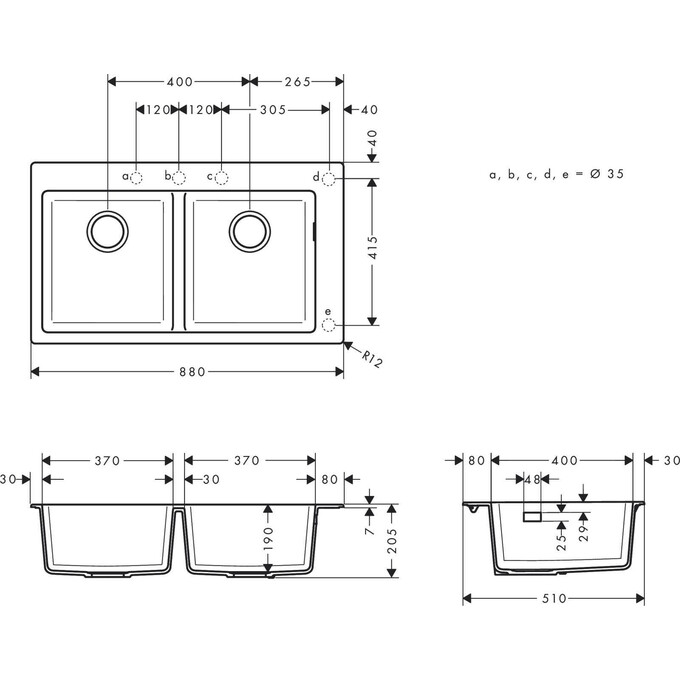 Мийка для кухні Hansgrohe S51 S510-F770 Built-in sink Concrete Grey 43316380 (88x51 см, сірий бетон), фото , изображение 2