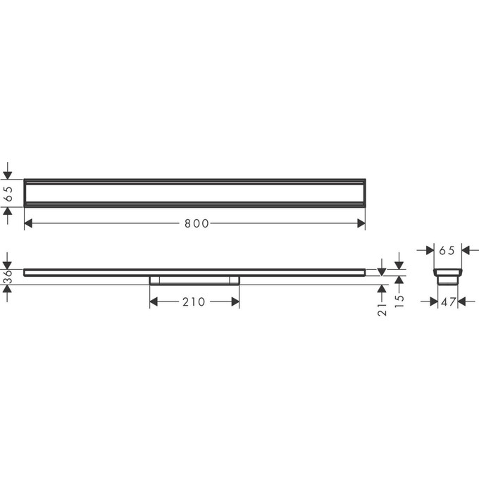 Линейный трап Hansgrohe RainDrain Original Brushed Stainless Steel 56198800 (800 мм), Доступные размеры: 80, фото 6