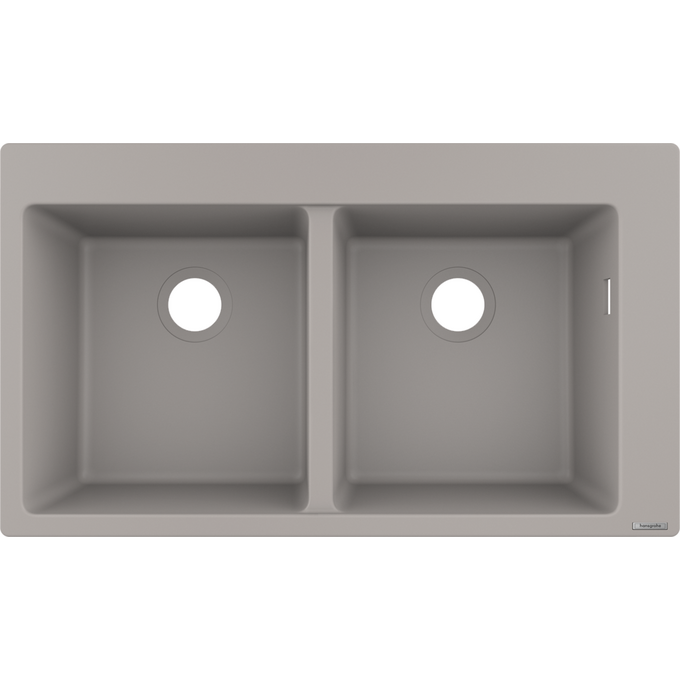 Мийка для кухні Hansgrohe S51 S510-F770 Built-in sink Concrete Grey 43316380 (88x51 см, сірий бетон), фото 