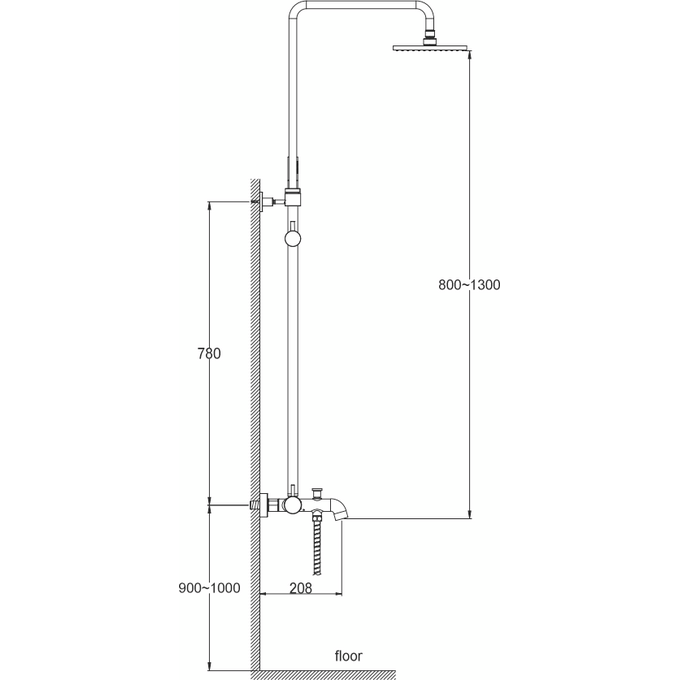 Душевая система Kohlman Axel Gold QW277AGD (золотая, с изливом), Цвет производителя: золото, фото 2