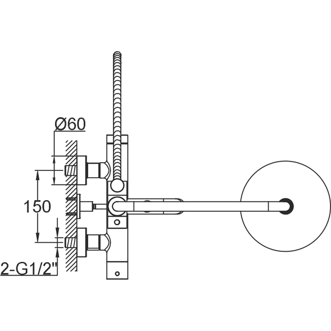 Душевая система Kohlman Axel Gold QW277AGD (золотая, с изливом), Цвет производителя: золото, фото 3