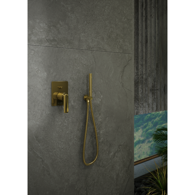 Душевая система скрытого монтажа Kohlman Experience Gold QW210EGDR30 (золотая), фото 3
