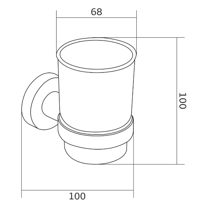 Стакан для зубных щеток Mexen Remo Chrome MEX-7050738-00 (настенный), Цвет производителя: хром, фото 2